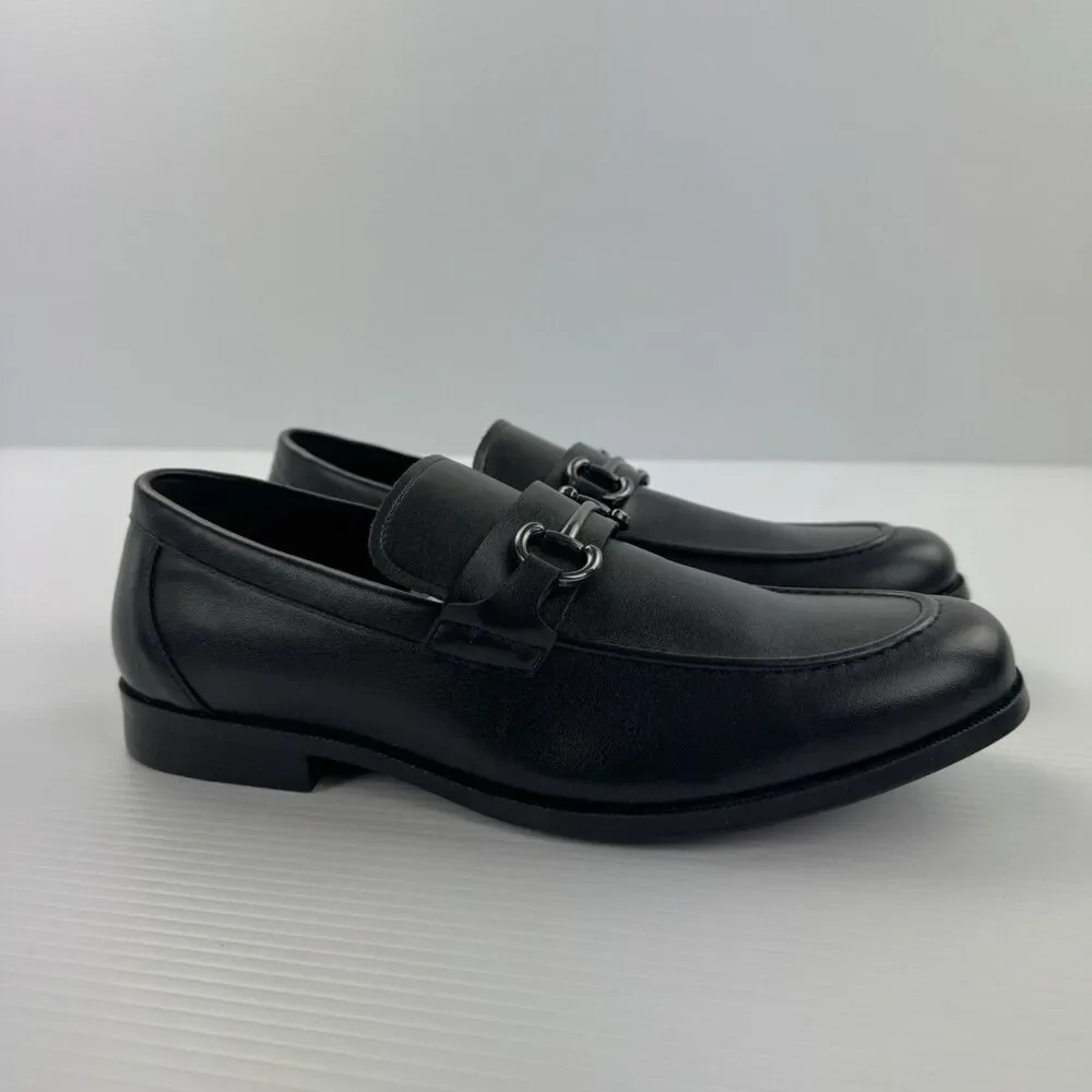 Bruno Marc Men’s Black Bit Loafers Dress Shoes Slip On Size 12 EU 46 NEW